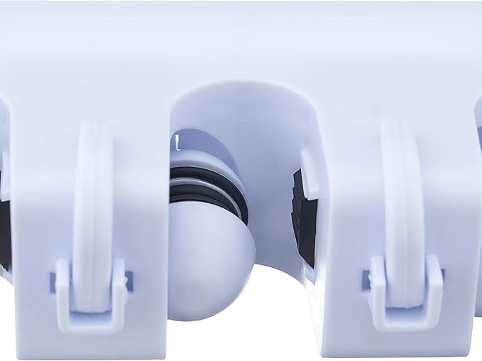 Superior 5 Slot Mop and Broom Organizer (White)