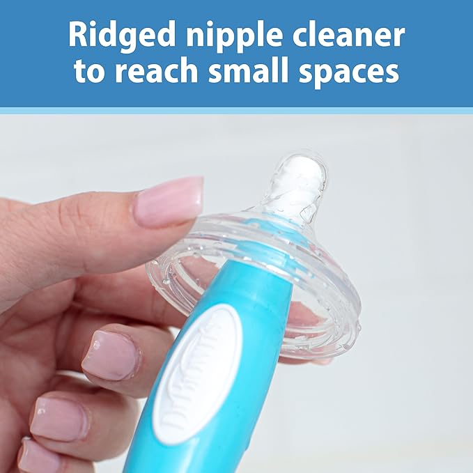 Dr. Brown's Soft Touch No Scratch Baby Bottle Cleaning Brush Nipple Cleaner with Stand and Storage Clip,BPA Free,Pink,(Pack of 12)