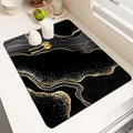 MCALK Marble Black Dish Drying Mat for Kitchen Counter, Marble Texture Dish Drying Pad with Anti-Slip Rubber Base, Absorbent Kitchen Sink Mat with Modern Art Decor (1 pc 18" x 16")