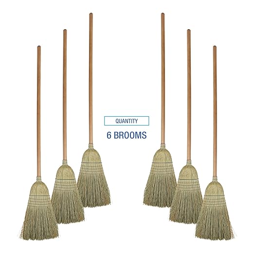 Boardwalk BR10001 100% Corn Warehouse Brooms, 60", Black/Natural (Case of 6)