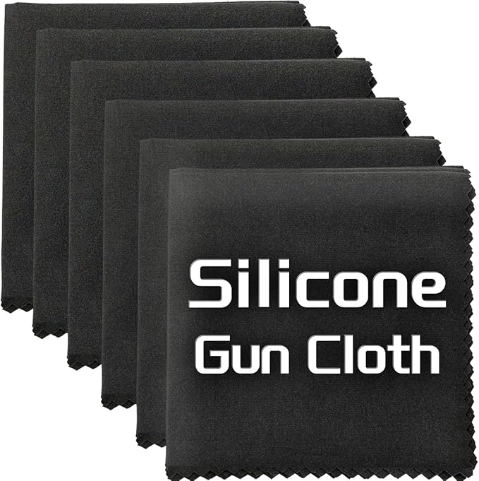 Silicone Gun Cleaning Cloth, 12"x12" Microfiber Lint Free Silicone Gun Cleaning Rags, Reusable Microsuede Cleaning/Polishing Wipes Towels for Firearms, Reels, Knives and Scopes