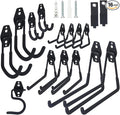 16 Pack Steel Heavy Duty Garage Hooks Storage Hooks with Anti-Slip Coating, Utility Garage Wall Mount Hanger and Organizer for Sheds, Bikes, Ladder, Rope, Broom, Shovel, Garden Power Tools, and Cords