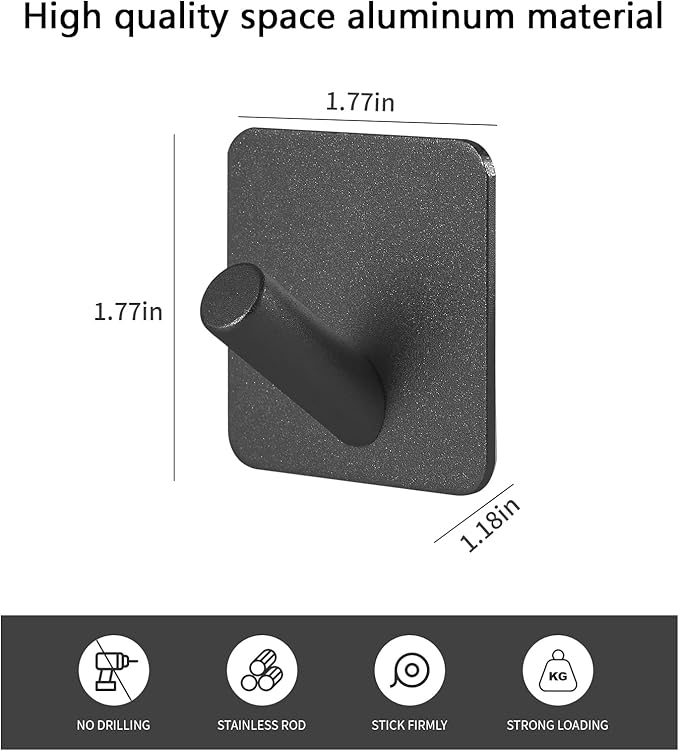 Paoli Heavy Duty Self Adhesive Hooks - Sturdy self Adhesive Hooks for Home, School and Office Easy to fit and Remove(4PC)