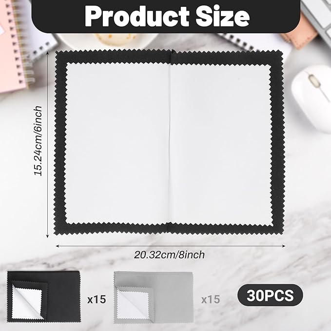 30 Pcs Silver polishing Cloth, 8" x 6" Jewelry Cleaning Cloth for Silver Multi-Layer Jewelry Cleaner Keep Cleaning and Shiny