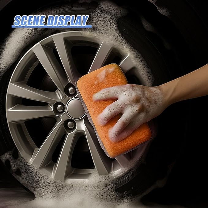 3PCS Microfiber Applicator Pads, Soft No-Scratch Car Wash Sponge, Washable Reusable Ceramic Coating Applicator, Car Paint Detailing Polishing Supplies for Wax Sealant (Orange)