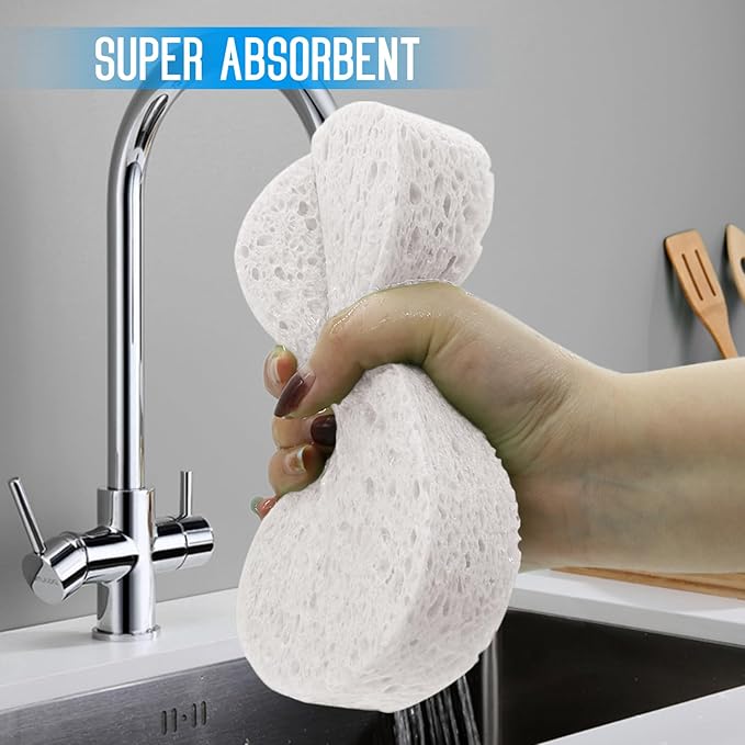 3PCS Car Wash Sponge, Heavy Duty Car Sponges for Washing, Car Accessories Large Sponges for Cleaning, Automotive Cleaning Supplies, Eco Friendly Sponge (7.68 x 3.74 x 1.38 Inch), White