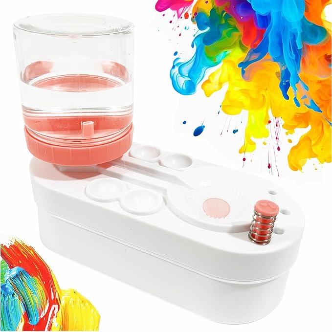 2025 Upgraded Paint Brush Cleaner Brush Rinser Water Circulation(Pre Assembled), Watercolor/Oil and Water-Based Paint Brush Cleaner Tool, Gift for Adults Artist Beginners