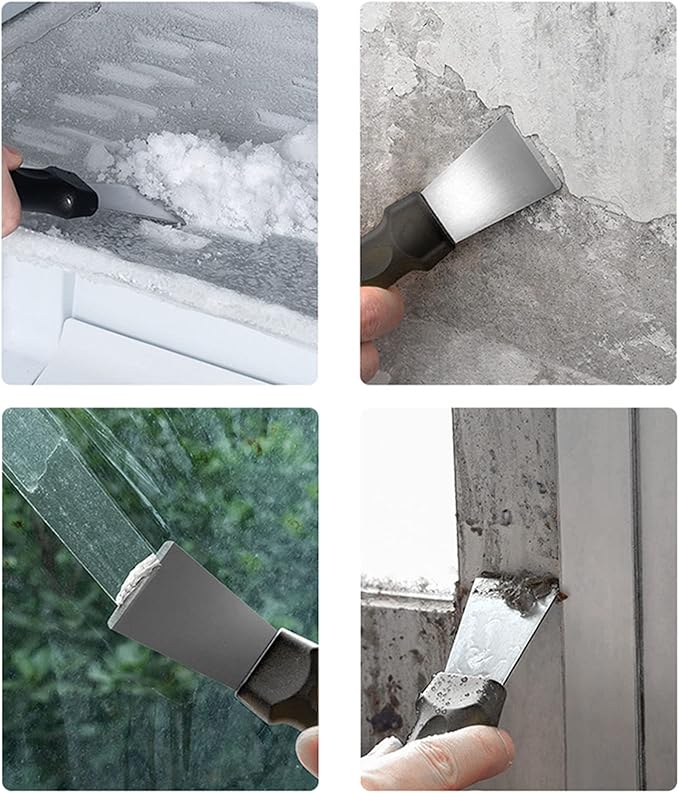 4 PCS Bright Multipurpose Kitchen Cleaning Spatula,Oil Fume Range Hood Shovel Stubborn Dirt Spatula Fridge Freezer De-icer Ice Scraper Refrigerator defrosting Shovel