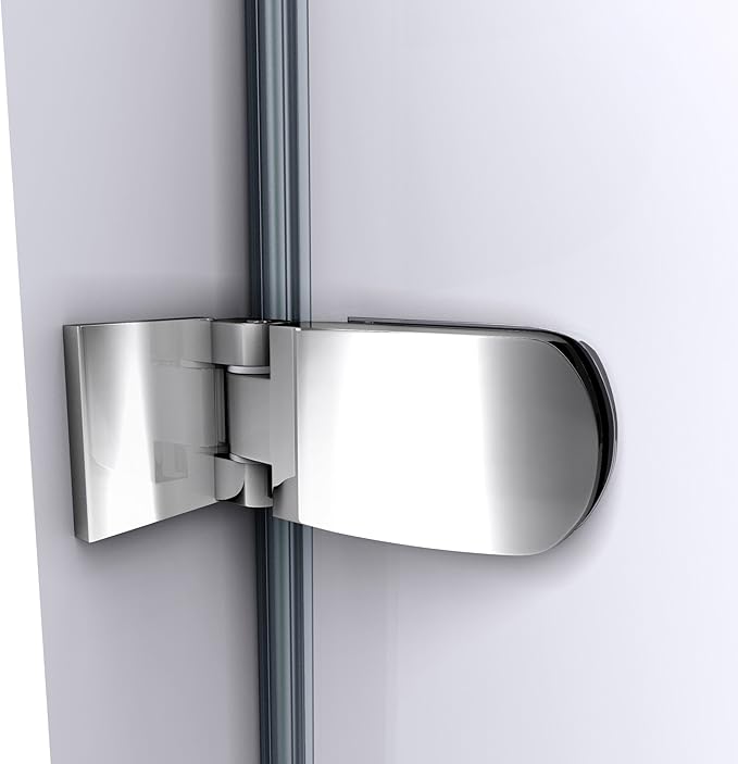 DreamLine Aqua Uno 34 in. W x 58 in. H Frameless Hinged Tub Door in Brushed Nickel, SHDR-3534586-04