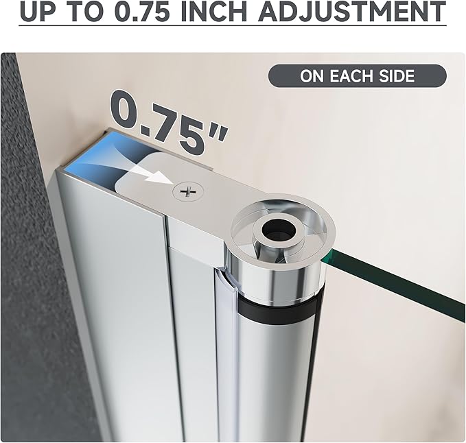 Glass Shower Door 29.5-31" W x 72" H, UCALAFEE Frameless Pivot Shower Door with 1/4" (6mm) SGCC Clear Tempered Glass, Waterproof Seal, Easy Clean & Anti-Fog Coating, Reversible Installation, Silver