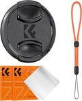 K&F Concept 62mm Lens Cap Cover, 4-in-1 Center Pinch Lens Cover + Anti-Loss Keeper Leash + Microfiber Cleaning Cloth Kits Compatible with Nikon, Canon, Sony, Fujifilm Camera Lenses