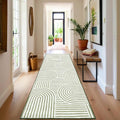 Modern Rug 2.5x10 Runners for Hallways, Abstract Kitchen Runner Rugs Non Slip Bath Runner, Rainbow Washable Rug for Bedroom, Soft Long Rugs for Entryway Bathroom Laundry Dorm, Green