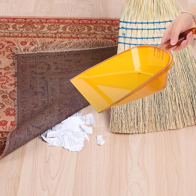 Yellow Thickened Handheld Dustpan Shovel for Home and Office Cleaning, Plastic Kitchen and Desktop Garbage Shovel for Bedroom and Household Use