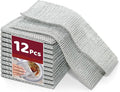 12 PCS Non-Scratch Wire Dishcloths - Metal Dish Cloth with Double Layer Multipurpose Steel Wrie Diswashing Rag for Washing Dishes & Stainless Steel, Cleaning Towels Wipes for Kitchen