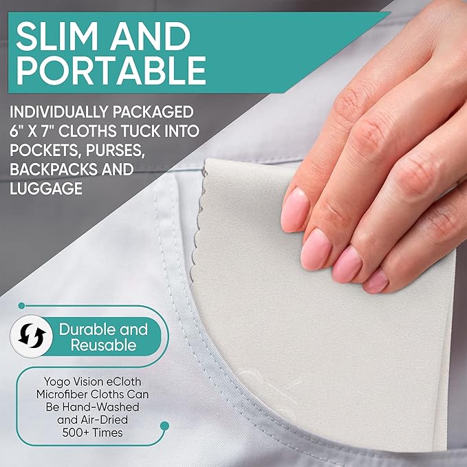 Microfiber Cleaning Cloth 12-Pack Individualy Packed (6"x 7") Glasses Cleaning Cloths for Eyeglasses Phone Computer Screen Laptop Camera Lenses (4 Black, 4 Grey, 4 White)