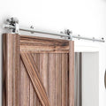 TSMST 9.6FT Sliding Barn Door Hardware Kit, Top Mount Stainless Steel Heavy Duty Sturdy Barn Door Track for Single Wood Door, Slide Smoothly Quietly (T Style)
