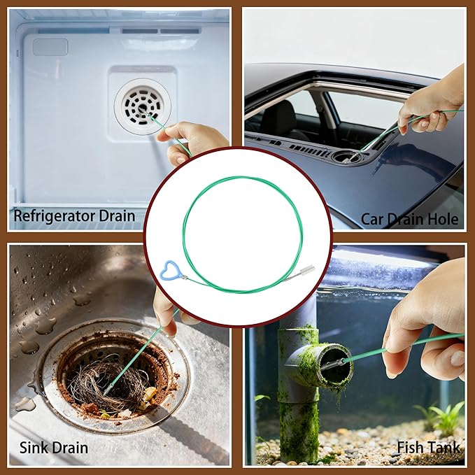 118 Inch Sunroof Drain Cleaning Tool, OLULU Sunroof Drain Cleaner, AC Drain Line Cleaner Snake for Auto Sunroof Tube Windshield Wiper Hole
