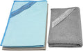 Lint-Free Streak-Free Glass Cleaning Cloth 3-Pack - Microfiber Towels Polish & Scrub with Only Water for Windows, Cars, Mirrors - Blue, Brown, Gray