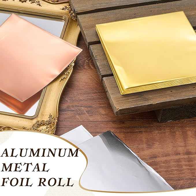 Yaocom 150 Packs Aluminum Metal Crafts DIY Foil 6 Inch x 6 Inch x 0.07 mm Thick for Art Project Aluminum Flashing Roll Wide Sheet Multipurpose Metal Sheets(Multicolor)