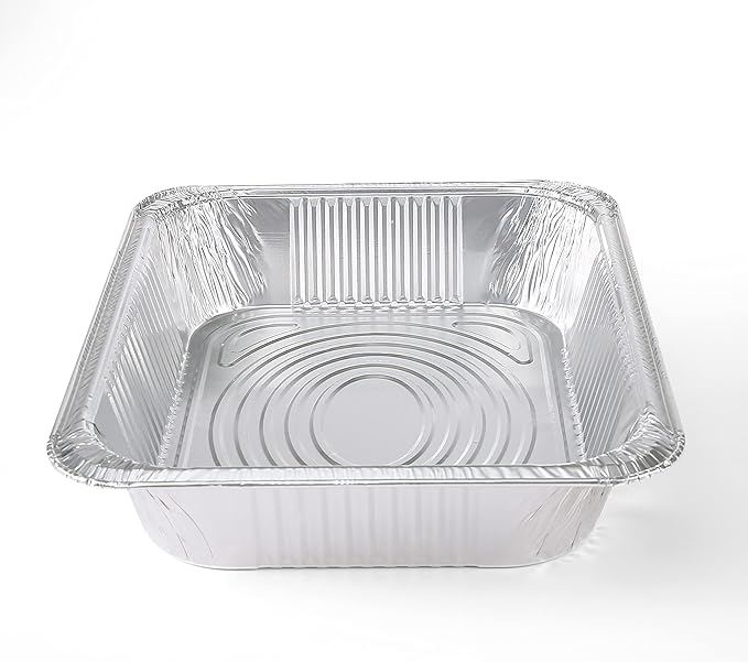 Glad Disposable Aluminum Half Size Deep Steam Pan | 2 Count | 12.5" x 10.25" x 2.5" | Foil Steamware for Steaming (Pack of 2)