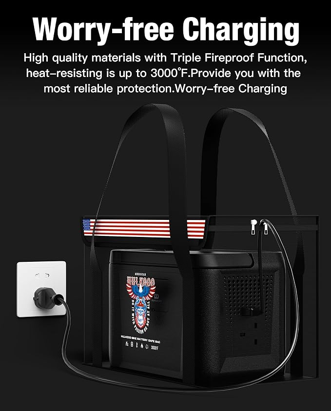 12V 100Ah LiFePO4 Lithium Battery Fireproof Safe Bag Large Capacity Explosion-Proof Battery Bag LiPO Safe Bag Waterproof Battery Storage Box(14 * 9.5 * 7.8inch), 2-Pack