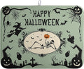 Happy Halloween Dish Drying Mat for Kitchen Counter 18x24 Skull Pumpkin Witch Spider Web Bat Ghost Drying Mats Green Black Absorbent Microfiber Dish Drainer Rack Pad for Coffee Bar