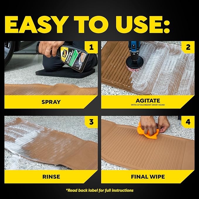 Meguiar's Foaming Floor Mat + Carpet Cleaner, 16oz BT, 6/CV