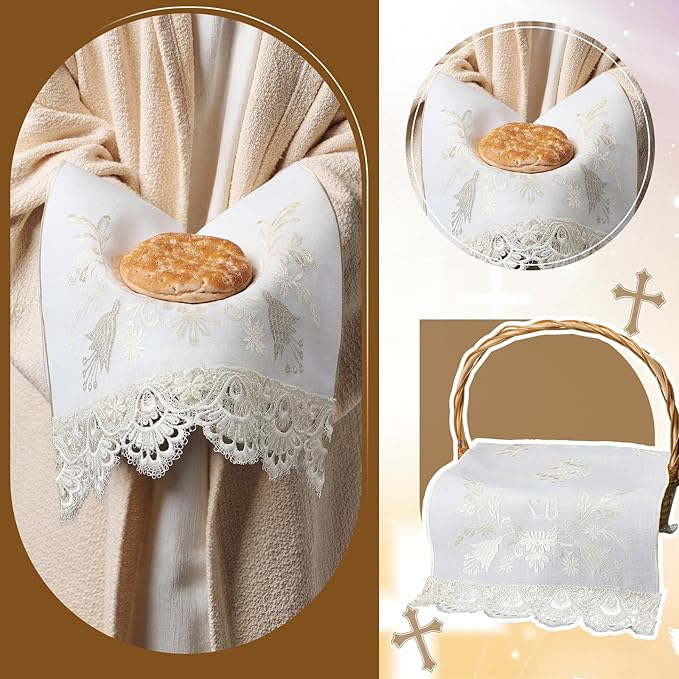 Easter Orthodox Pascha Basket Cover Table Decoration Religious Gift 28" Traditional Easter Basket Towel Embroidered Ukrainian XB Cloth Communion Prosphora Greek Christian Altar