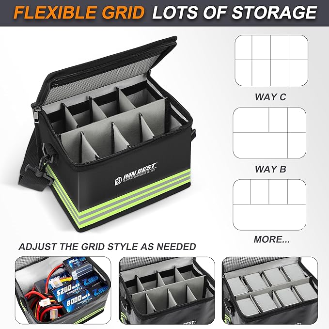 Lipo Safe Bag Fireproof, Explosion-proof Bag, Large Capacity, Fireproof Safe, Lipo Battery Storage Box, Protective Safe Bag for Charging and Storing, with Robust Handle and Mesh Bag