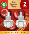 Air Wick Plug in Scented Oil Refill, 2ct, Apple Cinnamon Medley, Fall Scent, Essential Oils, Air Freshener