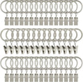 44 Pack Metal Curtain Rings with Clips, Drapery Clips with Rings, Drapes Rings 1 inch Inner Diameter, Fits Diameter 5/8 inch Curtain Rods, Matte Silver