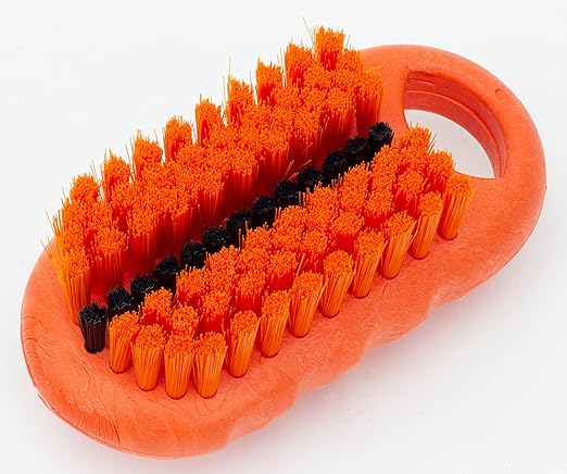 SPARTA Nail Scrub Brush Commercial-Grade, Heavy-Duty Hand and Fingernail Brush with Stiff Bristles for Gardeners, Mechanics, And Foodservice Personnel, Plastic, 5 Inches, Orange