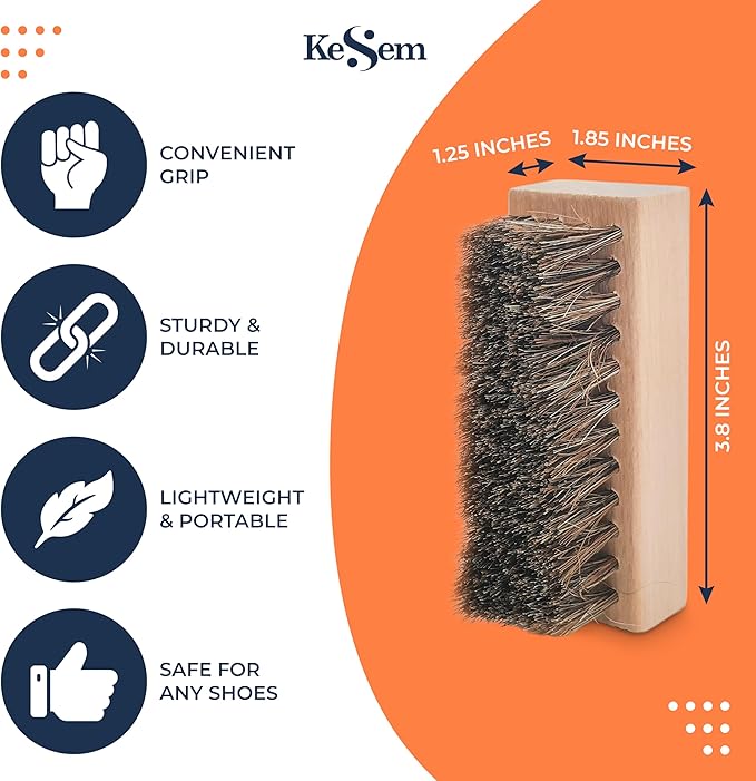 3 Small Shoe Cleaning Brush Set, Boots Sneaker Shoes Cleaner with Nylon, Boar and Horsehair Bristles, Polish Cleaning Brush for Leather, Suede, Canvas, Textile, Bags and Accessories