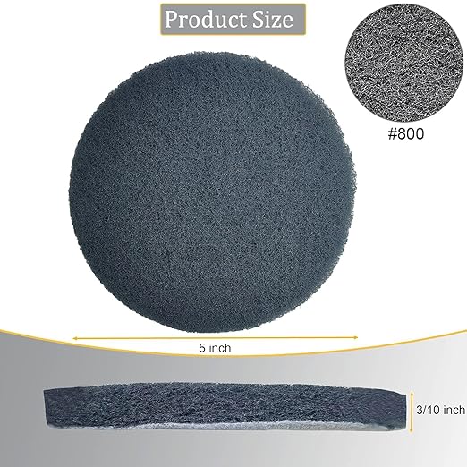 10 Pack 5 Inch 800 Grit Scrubber Scouring Pads Flocking Scuff Pads -5" Hoop and Loop Scuff Pads Conditioning Discs Polishing Pad for Furniture Automotive Cleaning, Rust Removal