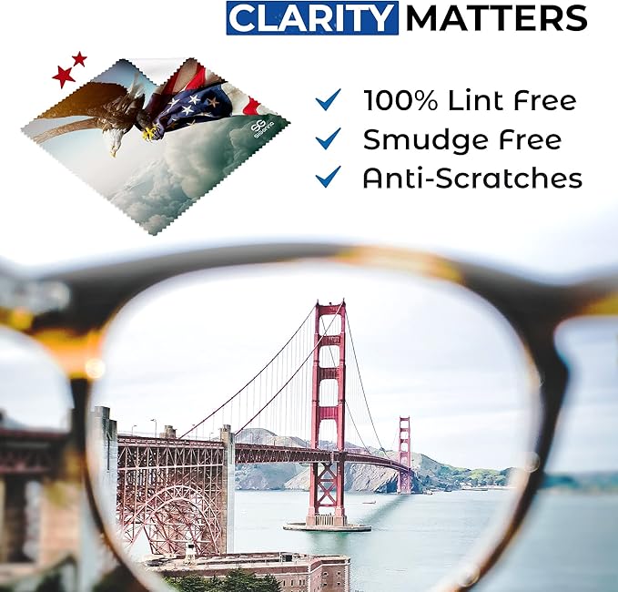 Microfiber Cleaning Cloth for Glasses - Eyeglass Cleaning Cloth - Lens Cleaning Cloth - Microfiber Glasses Cleaning Cloth for Phone, Screens, Camera Lens Cleaner - 6 pcs