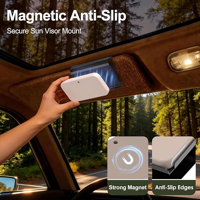 Car Air Freshener, 2-in-1 Stone Car Freshener with Visor Clip & Hanging Scent Diffuser, Natural Scent Stone Diffuser, Long-Lasting Odor Eliminator for Car or Home, Smooth Pine