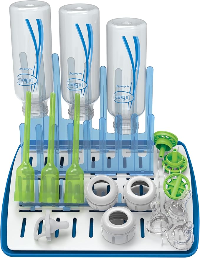 Dr. Brown's Folding Baby Bottle Drying Rack for Easy Storage - Dry Nipples, Pacifiers and Other Baby Essentials, BPA Free