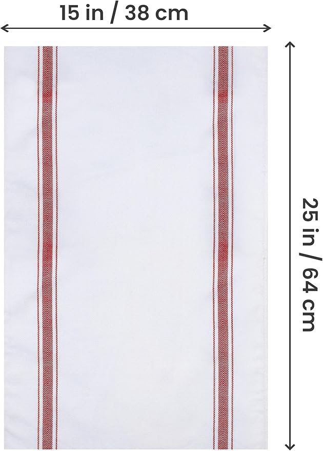 Utopia Towels Red Dish Towels [24 Pack - 15 x 25 Inches] 100% Ring Spun Cotton Highly Absorbent & Reusable Cleaning Bar, Tea, Kitchen and Dishcloths Set - 200 GSM
