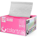 Colortrak Embossed Sheets Silver Aluminum Foil Pop-up Dispenser, 500 Pre-cut Sheets Non-slip Textured, for Hair Foil Coloring and Highlighting Applications Silver, 5 x 11