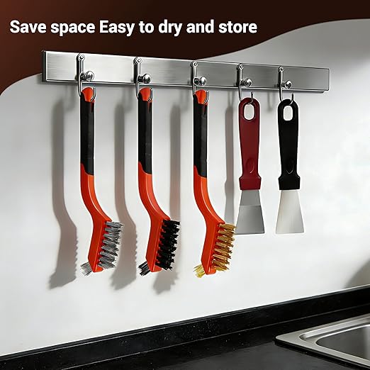 6 Pieces Stainless Steel Wire Brush Set, Stainless Steel Bristles for Cleaning Welding Slag and Rust,Scratch Brush with Mini Head & Hanging Hole for Everyday Cleaning