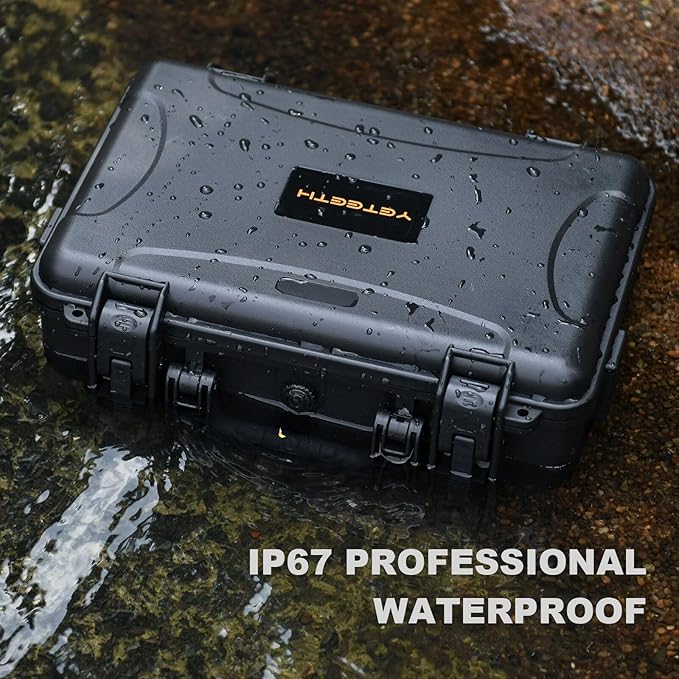 Hard Case for DJI Mini 4 Pro: IP67 Waterproof Carrying Cases for Mini 4/3 Pro/3 Drone Fly More Combo RC 2/RC Smart Controller | Storage Box for Propellers Accessories (Case Only) (Black)