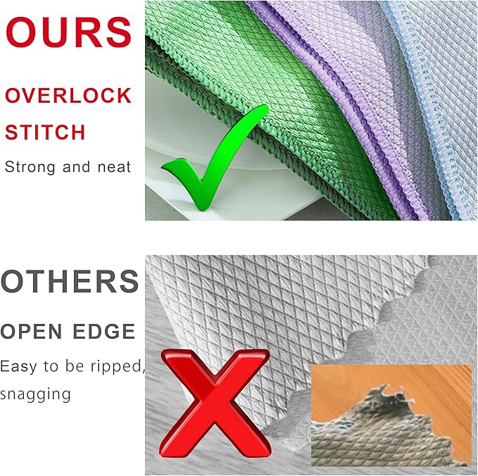 XXL Streak Free 40x50cm Glass Cleaning Cloth, Lint Free Nanoscale Microfiber Fish Scale Tower, 15.8" x 19.7" (Mix, 10 Pack)
