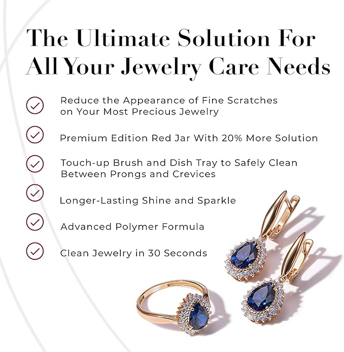 CONNOISSEURS Premium Edition Jewelry Cleaner, Value Size 9.6oz - Pick from Fine, Silver or Delicate Jewelry Cleaner
