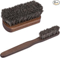 2 PCS Leather Brush Car Detailing, Horse Hair Brush, Car Cleaning Supplies, Car Interior Brush, Carpet Brush for Car Detailing, for Car Interior Seat, Carpet, Upholstery, Furniture and Shoes