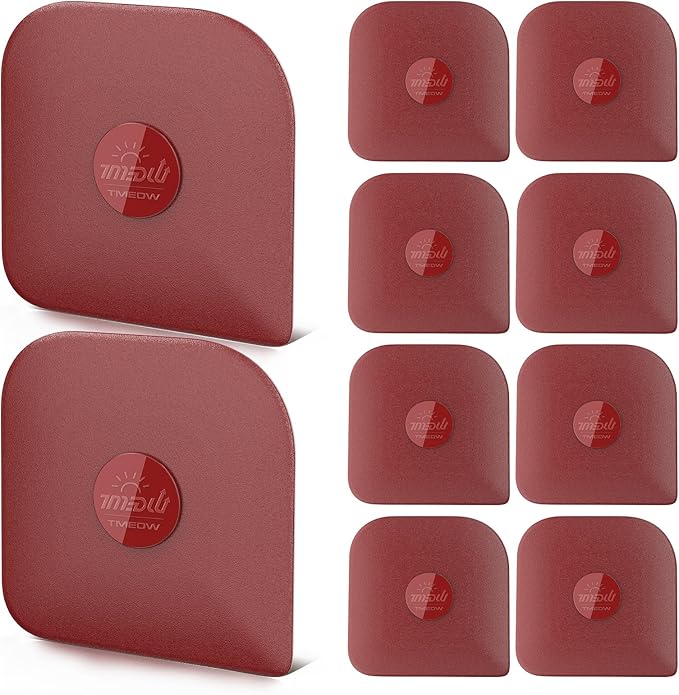 Pan Scraper, 10 Pcs Pot Scraper, Pan Scraper Plastic, Multifunctional Scraper Tool for Kitchen, Non-Slip, Food Safe, High Heat Resistant-Red