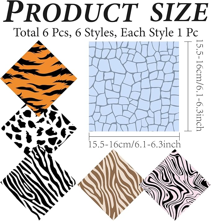 CREATCABIN 6 Packs Thickened Glasses Cleaning Cloth Elegant Flower Design