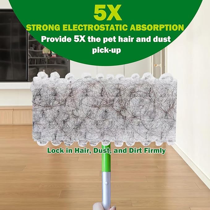 Heavy Duty Dry Sweeping Cloth Refills for Swiffer Sweeper Mop, Sweeper Pet Dry Pad Refills to Clean Dust, Pet Hair, Dirt, Floor Duster Mop Pads, 30 Count