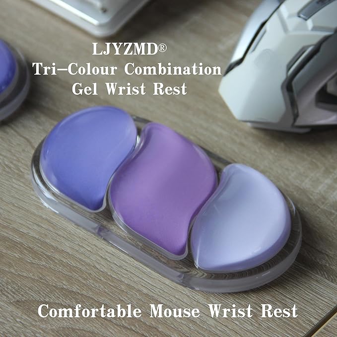 Ergonomic Cooling Gel Mouse Wrist Rest Pad, Arm Support with Non-Slip Base for Desk Cute Accessories (Classic, Purple, Suitable for Mouse)