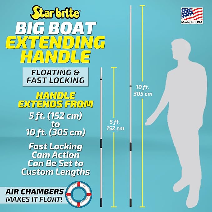 STAR BRITE Extend-A-Brush Handles - Fixed & Telescoping Floating Handles - Quick Connect for Boat, RV, Pool, Auto, Home Cleaning - Durable, Versatile Extension Handles for Multiple Accessories