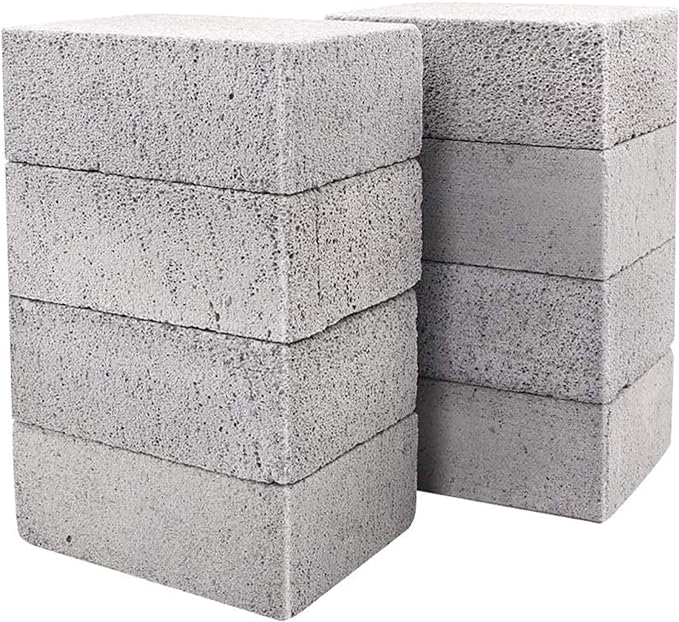 8 Pack Grill Brick & Griddle Stone Cleaning Block, Pumice Stone for Cleaning Oven, Stove, BBQ Grill, Commercial Grade Cleaner for Cookers, Frying Pans, Racks, Flat Tops